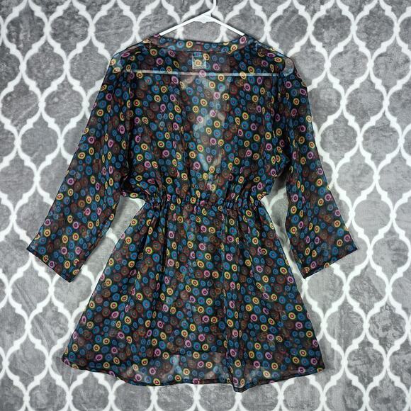 Rima Beachwear Sheer Circle Print Cover-Up S/M - Picture 3 of 9